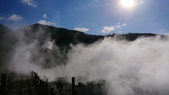 雲仙地獄の噴気の温度が122℃を超えたらしい