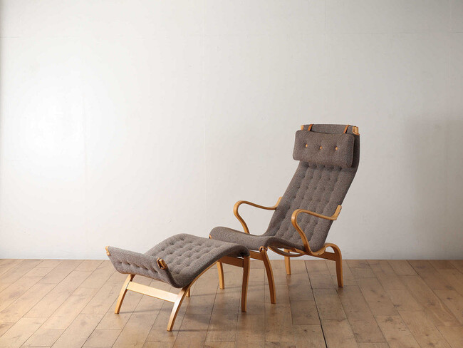Miranda Lounge Chair & Ottoman　SWEDEN 1980年代（推定） Fabric Beech