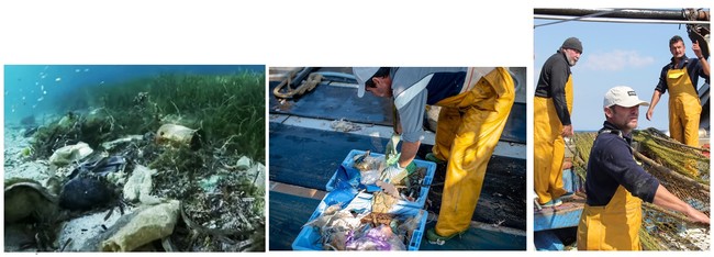 海洋ゴミを回収し新たな製品に活用するプロジェクト 「UPCYCLING THE OCEANS」の様子
