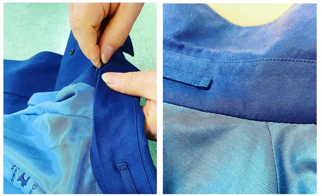 襟周りの手縫い