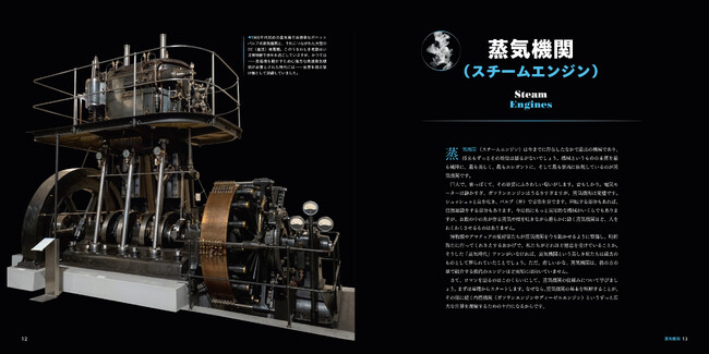 第1章：蒸気機関　蒸気機関は最初のエンジンであり、いかにも機械らしい音やにおいを振りまく大きな装置が好きな人にとっては、今も最高のエンジンです。過去の遺物に思えるかもしれませんが、蒸気機関やその親戚は、現代世界でも非常に重要な存在です。