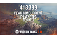 『World of Tanks』、アップデート 2.0 実装に伴いピーク同時接続者数 413,399 人を記録!