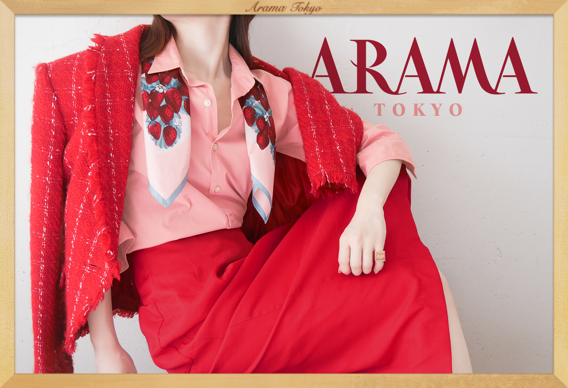 ARAMA TOKYO 白いちごのスカーフ 黒いちごのハンカチセット アラマ ...