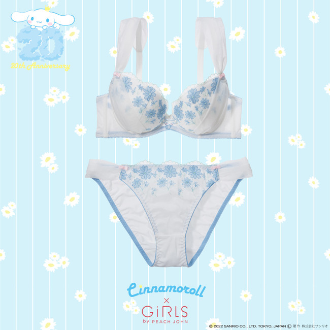 ピーチジョン　シナモロール　下着上下セット GiRLS by PEACH JOHNが、人気キャラクター「シナモロール」との
