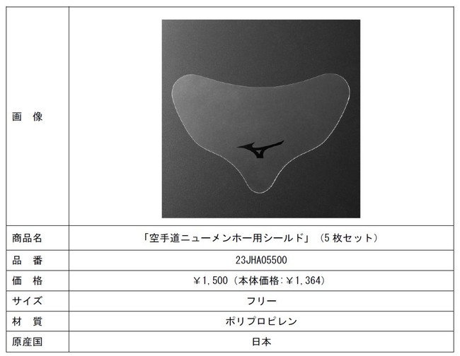 信託 2022年新モデル ミズノ 空手 ニューメンホー用シールド2 II 3枚入り 全日本空手道連盟検定品 飛沫防止 飛沫対策 空手道 メン