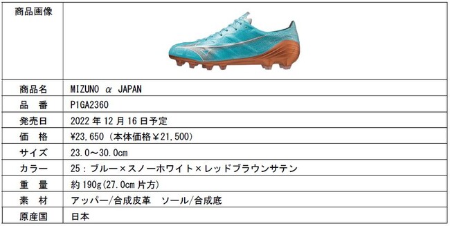 サッカーシューズ限定カラー「AZURE BLUE PACK」発売｜ミズノ株式会社
