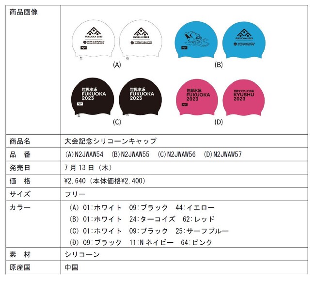 世界水泳2023福岡大会＆世界マスターズ水泳2023九州大会」大会記念品 