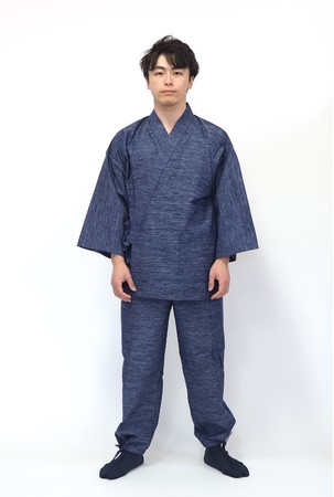 久留米織引き揃え作務衣