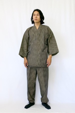 久留米織板締め作務衣