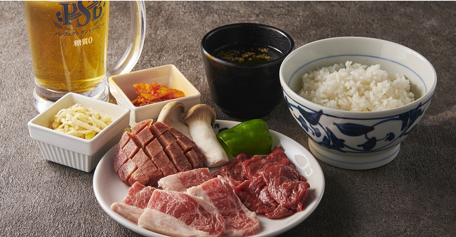 焼肉の王道3種で夜ランチ