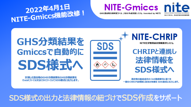 化学品の安全データシート Sds 作成支援システム Nite Gmiccs の運用開始 独立行政法人製品評価技術基盤機構のプレスリリース