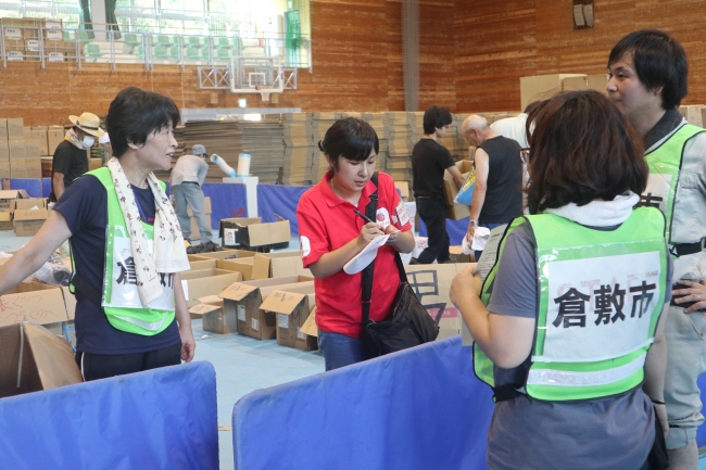 西日本豪雨緊急支援での被害状況の調査（岡山県倉敷市、2018年7月14日）