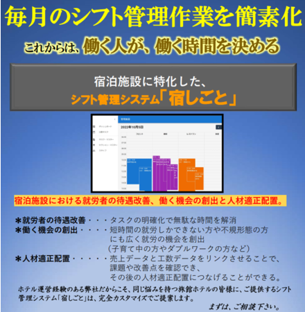 毎月のシフト管理作業簡素化