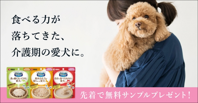 食べる力が落ちてきた、介護期の愛犬に。先着で無料サンプルフード配布