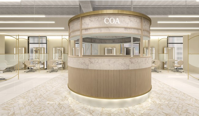 COA銀座 ベージュゴールドを基調とした高級感あふれる内装