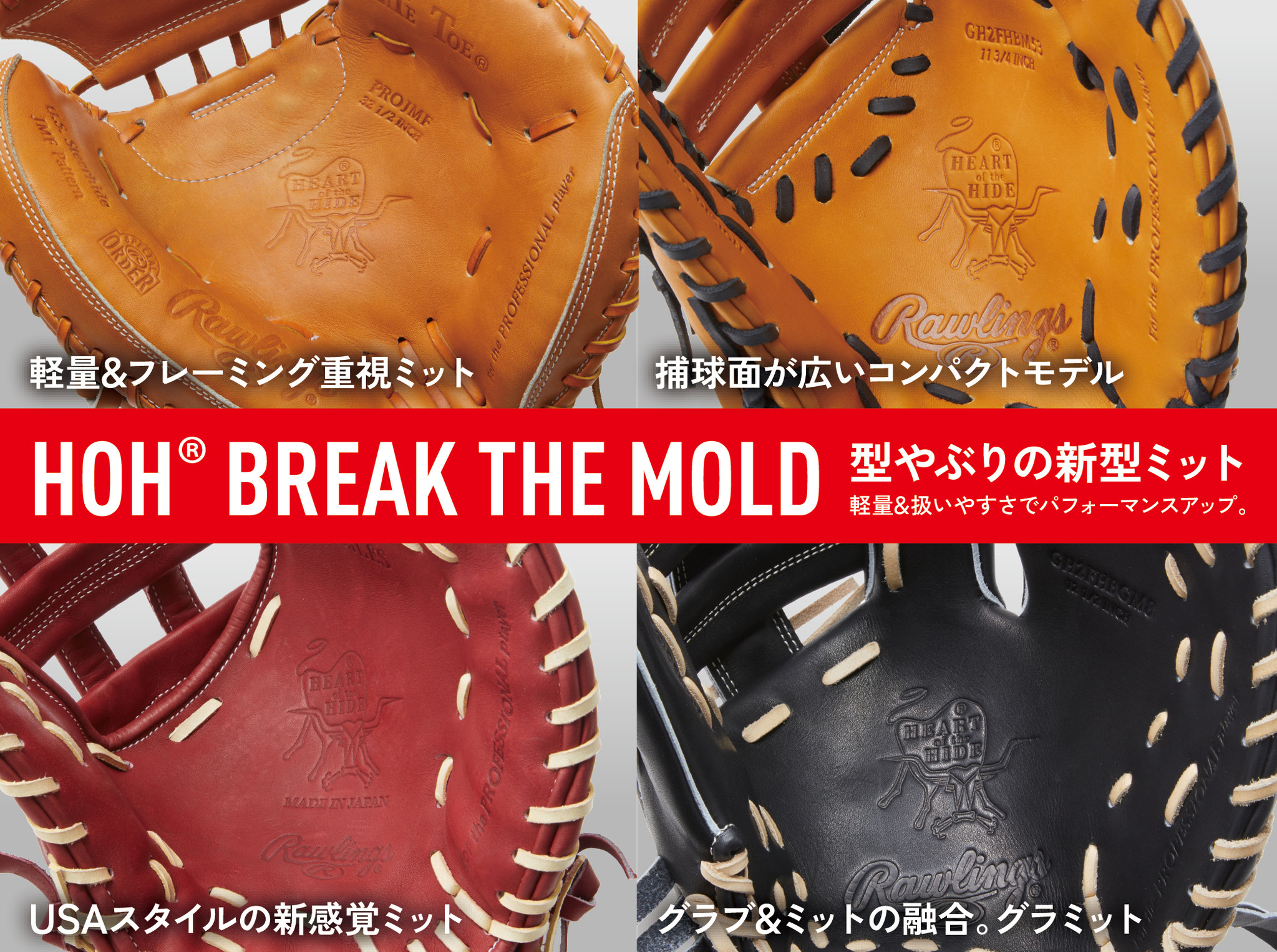 型破りの新型ミットが登場！ローリングス BREAK THE MOLDシリーズ販売