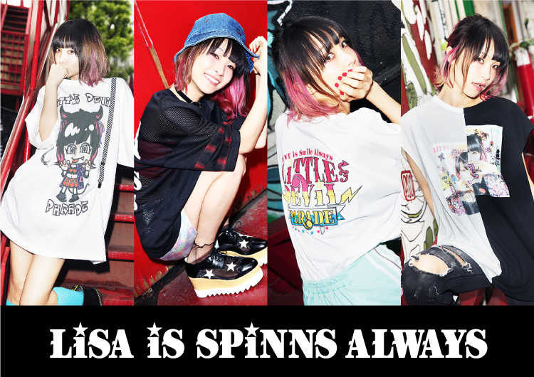 LiSA×SPINNSコラボレーションアイテムを一挙公開。 Ｔシャツなど５種類