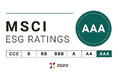 MSCI ESGレーティングにおいて最高評価「AAA」を2年連続で獲得