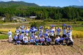NOK、くまもと地下水財団「水田オーナー制度」に協賛し熊本事業場社員ら35人が稲刈りに参加