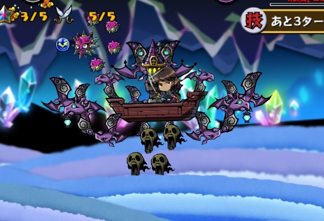 「豊穣の島トールの地図」では、 闇属性の敵船が登場します。