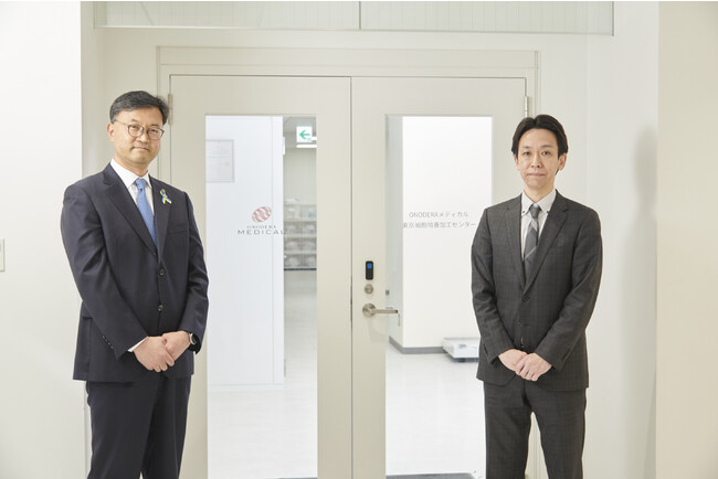 日本生物製剤 代表取締役社長 林 泓錫様（左）、ONODERAメディカル 代表取締役社長 竹谷 庸佑（右）