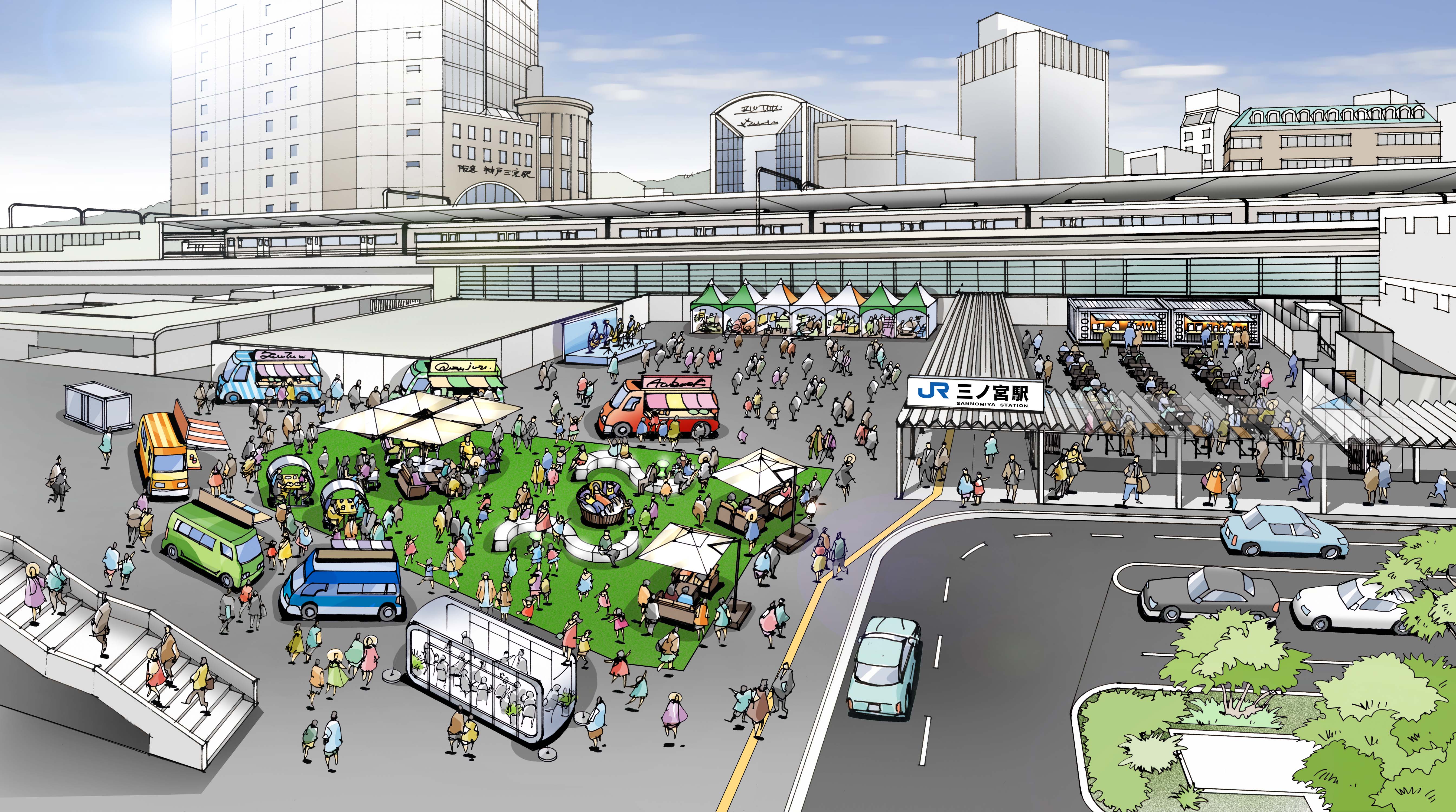 22年4月1日 金 オープンjr三ノ宮駅南側駅前広場 3 Park 有限責任事業組合newna Kobeのプレスリリース