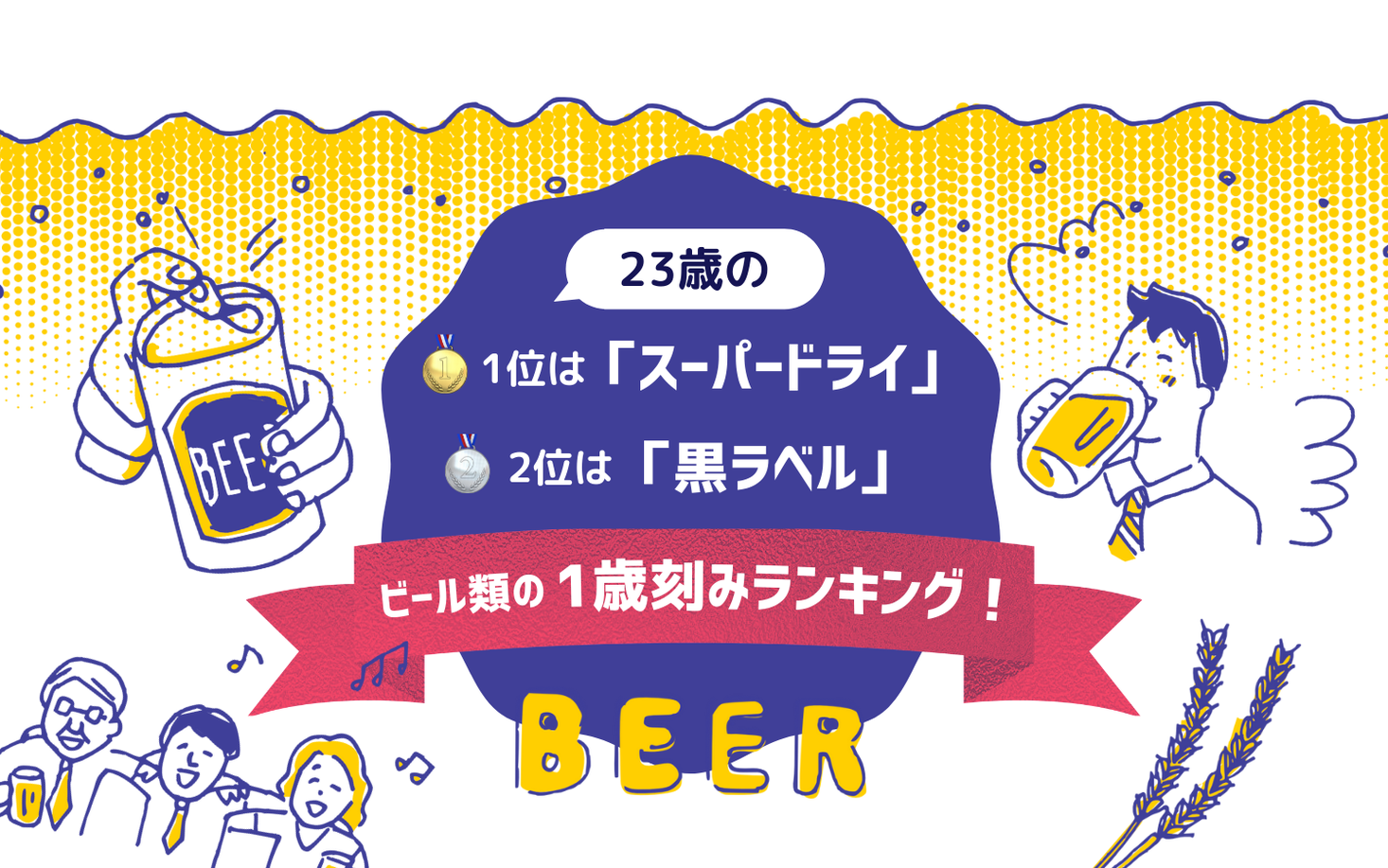 【１歳刻み！7,000万人の購買商品ランキング】「ビール類」の男女総合ランキング1位「スーパードライ」、２位「金麦」、３位「スタイルフリー」