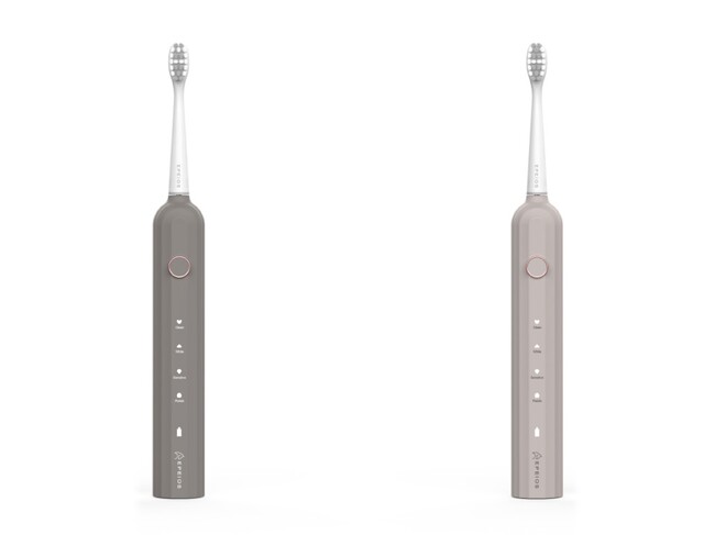 音波電動歯ブラシ ET003 ココア（左）、シャンパン（右）