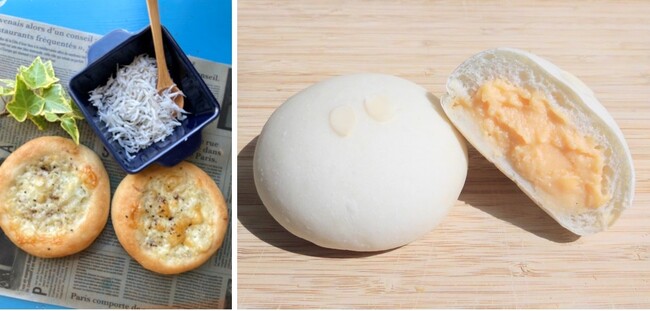 各店のイチ押し商品（写真左上から「KANEL BREAD」「タルトリーアルベール」「フロマージュパン専門店 Marble Coco.」「ライ麦ハウスベーカリー」「米粉パンCUBREAD」「ブーランジェリーアツシ」）