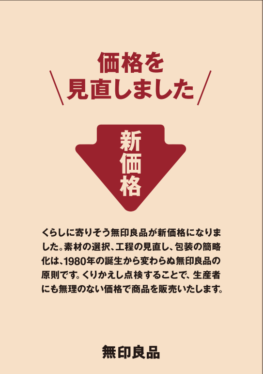 2020年春夏商品「価格見直し」実施のお知らせ｜株式会社良品計画の