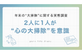 【調査】「大掃除はモノだけじゃない!」2人に1人が意識する”内面の心の大掃除” 約3割が今年の年末の過ごし方として”内省”に意欲的