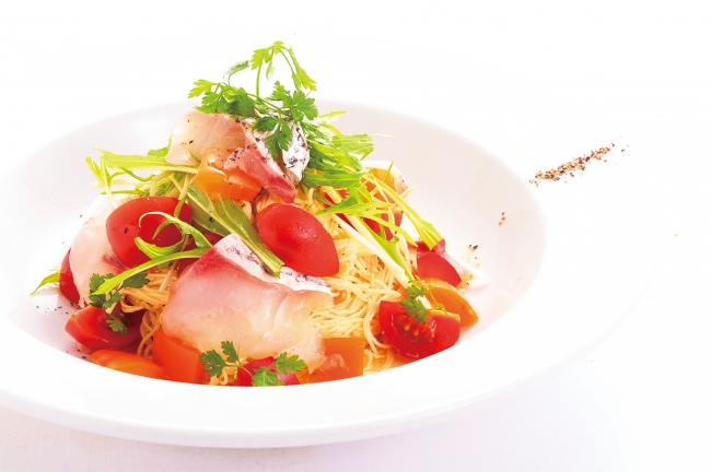 真鯛と彩り野菜の冷製カッペリーニ