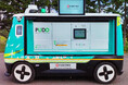 車道を走行する無人自動配送ロボットにオープン型宅配便ロッカー「PUDOステーション」を搭載した移動型宅配サービスの実証実験を北海道石狩市で開始