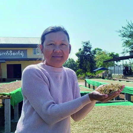 AMAYAR Womenss Coffee Group代表のSu Su Aungさん。ミャンマーの少数民族の一つダヌー族の出身である彼女は3代続くコーヒー農家に生まれました。