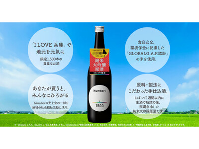兵庫県に関わるみんなの日本酒「Number：純米大吟醸原酒」を限定1,500本発売