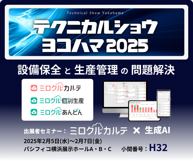 ミロクルシリーズが「テクニカルショウヨコハマ2025」に出展！次世代の設備保全ソリューションを提案