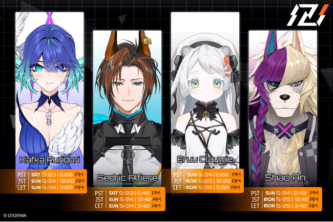 日本発、世界へ。グローバルVTuberプロジェクト「IZIGENIA」より1期生4名がデビュー！