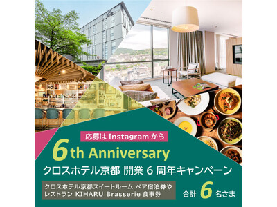 スイートルームが当たる！クロスホテル京都開業6周年記念キャンペーン開催【クロスホテル京都】