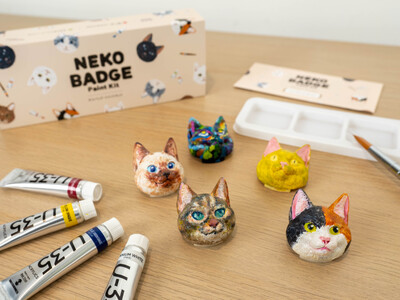 【自分だけの猫が作れる】海洋堂の猫フィギュアを自由に着彩「ネコバッジ ペイントキット」発売！