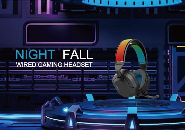 |IȖv̌B50mm̑ahCo[ƎՉ̍C[NbV𓋍ڂQ[~OwbhZbguNIGHTFALL WIRED GAMING HEADSETvV