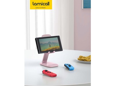 【Lamicall】折り畳み式スマホスタンドを発売、光沢感のあるピンクカラーデザイン