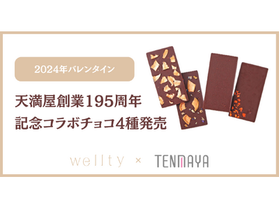 天満屋創業195周年記念。wellty × 天満屋、地元の名産品を使ったコラボチョコ4種1月24日（水）...