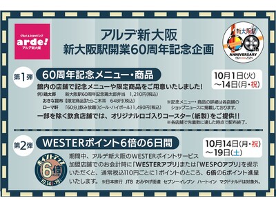 アルデ新大阪「アルデひろば」期間限定ショップのお知らせ