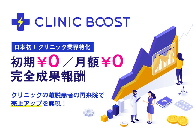 クリニックの既存患者の“３大離脱”を売上へ。完全成果報酬サービスの「CLINIC BOOST」提供開始