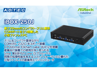 産業用/組込み用小型コンピュータ 新製品「iBOX-250J」を2024年3月15日(金)発売