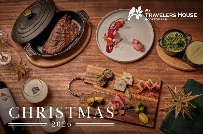 大井町トラックス26階「The TRAVELERS HOUSE ROOFTOP BAR」都内の夜景を一望する最旬ルーフトップバーでクリスマス限定ディナー