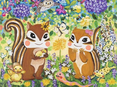 【春満載！】「りすを描く作家」藤岡ちさの版画展『リリーとナッツ、ひよこちゃん』が、3月18日（水）より横...