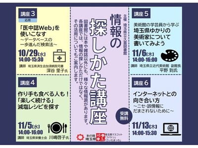 【埼玉県】県立久喜図書館「情報の探しかた講座」を開催します