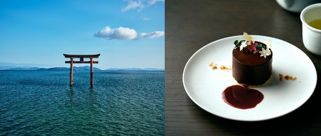 琵琶湖の恵みが織りなす濃厚な味わい。滋賀県高島市「アドベリーのチョコガナッシュと酒粕ムースのケーキ」を期間限定で提供。
