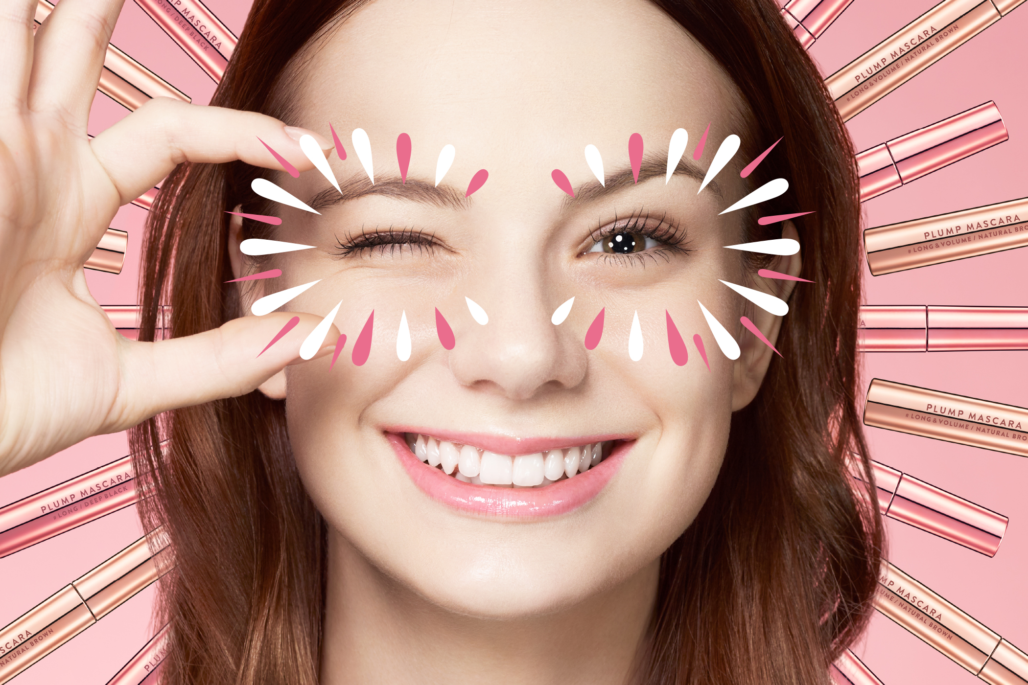 ”まつ毛がプランプ！”の新発想！「PLUMP PINK」から美容液配合マスカラ「PLUMP MASCARA」が新登場。メイクしながらまつ毛1本1本までケアして理想のまつ毛を叶えるプランプマスカラ。